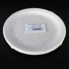 Papírtányér lapos fehér 23cm 20db