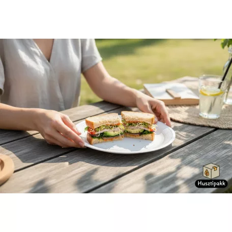 Papírtányér lapos fehér 23cm 50db