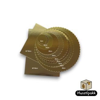 Arany tortaalátét Hullámos szélű (Prémium) 28cm