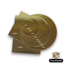 Hullámos szélű arany és ezüst tortaalátétek