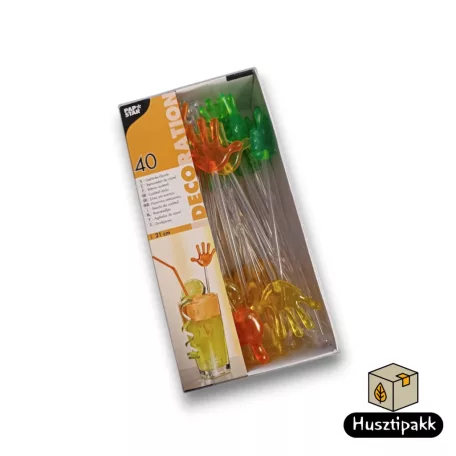 Italkeverő, koktélkeverő kezek, több színben vegyesen 21cm 40db
