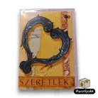 Képeslap - Szeretlek -fekete kovácsoltvas szív