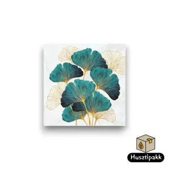   Szalvéta mintás Arany és smaragd ginkgo biloba, 33x33 20db