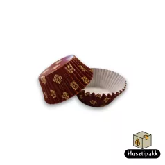   Muffin Sütőforma - Bordó, fehér virág mintás 50x30mm 100db
