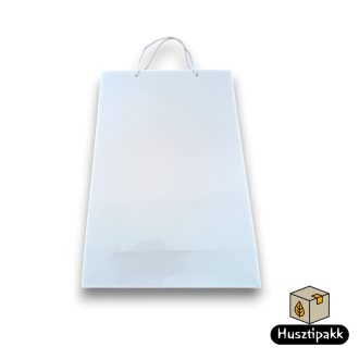 Papírtáska fehér, fényes 38x26cm (zsinórfüles)