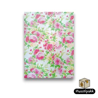 Csomagolópapír, Rózsák (pink, sárga) csokorban 200x70cm