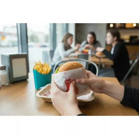 Hamburger tasak, papír 16x16cm 200db