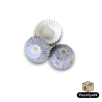   Bonbon kapszli - Kék, fehér virág mintával, 30x20mm 500db