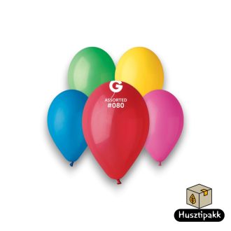 Latex lufi -  Vegyes színek, színes 21cm 100db (A80/086)