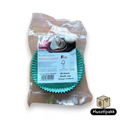 Muffin Sütőforma - Zöld háromszög, 50x25mm 60db