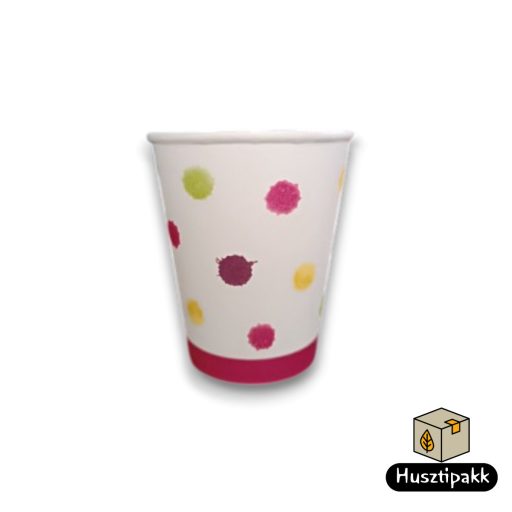 Papírpohár - Színes foltok 250ml 8db