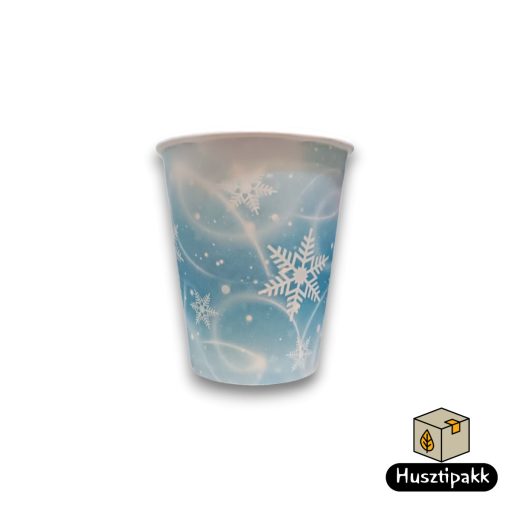 Papírpohár - Hópehely mintás 250ml 8db