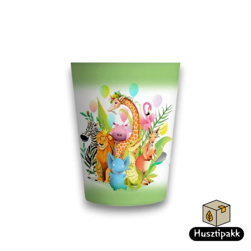 Papírpohár - Állatok, lufikkal 250ml 6db