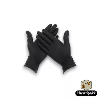 Gumikesztyű Nitril kesztyű, fekete, S 100db