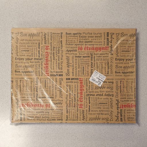 Jó étvágyat! csomagolópapír (streetfood) Barna 30x40cm 500db