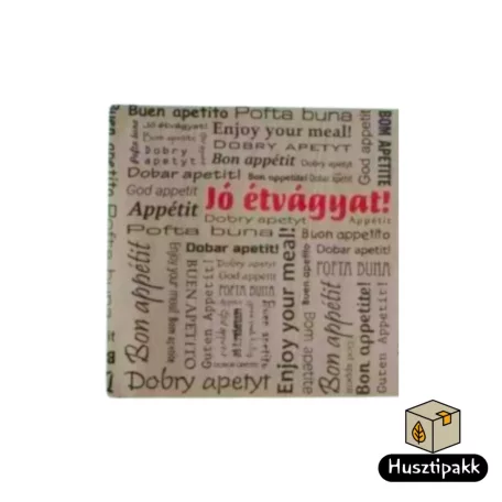 Jó étvágyat! csomagolópapír (streetfood) Barna 30x30cm 500db