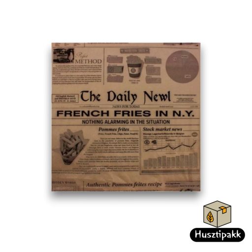 Tálcapapír French Fries in NY felirat barna 30x35cm 500db
