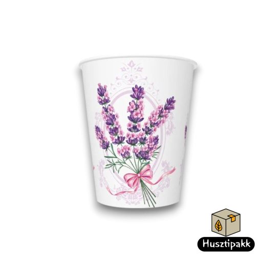 Papírpohár - Levendula mintás 250ml 8db