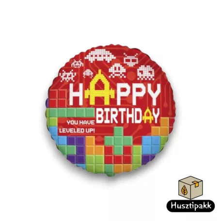 Fólia lufi - Happy Birthday - Tetris 46cm