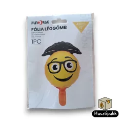 Fólia lufi - Smiley, Ballagás, Szemüveg 46cm