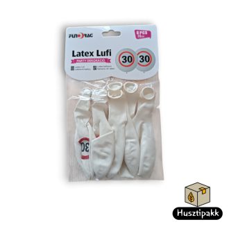 Latex lufi, számos szülinapi, 30, táblás 30cm 6db
