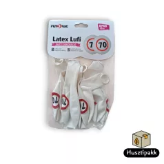 Latex lufi, számos szülinapi, 70, táblás 30cm 6db