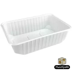 Szögletes műanyag doboz 750ml 50db, fehér (MBOX)