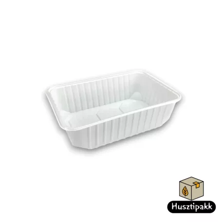 Szögletes műanyag elviteles doboz, fehér MBOX K 750ml 50db