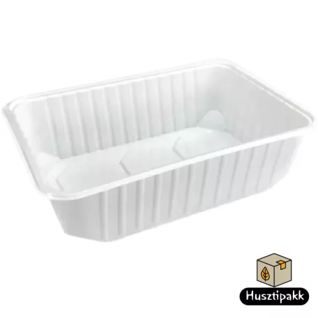 Szögletes műanyag doboz 750ml 50db, fehér (MBOX)