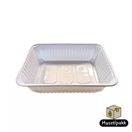 Szögletes műanyag elviteles doboz, fehér MBOX K 750ml 50db