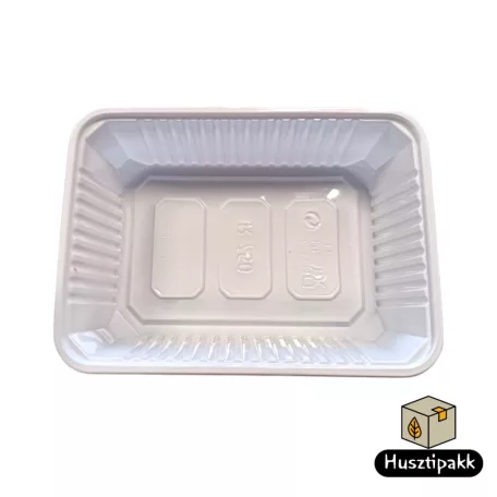 Szögletes műanyag elviteles doboz, fehér MBOX K 750ml 50db