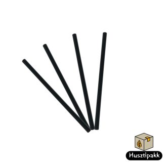   Műanyag szívószál, újrahasználható, fekete 8x240mm 500db