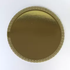 Csipkés szélű, Leonardo tortaalátét, arany 38cm