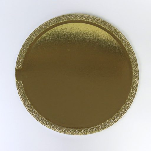 Csipkés szélű, Leonardo tortaalátét, arany 38cm