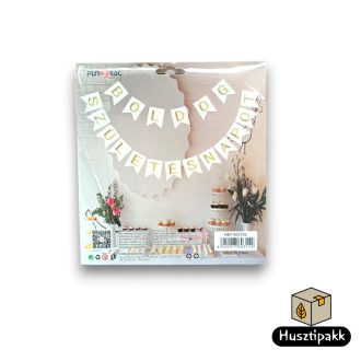 Girland - Boldog születésnapot, Fehér zászlón felirat