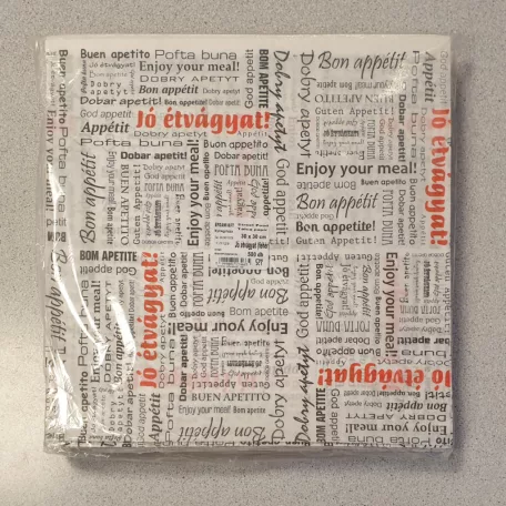Jó étvágyat! csomagolópapír (streetfood) Fehér 30x30cm 500db