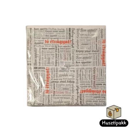 Jó étvágyat! csomagolópapír (streetfood) Fehér 30x30cm 500db