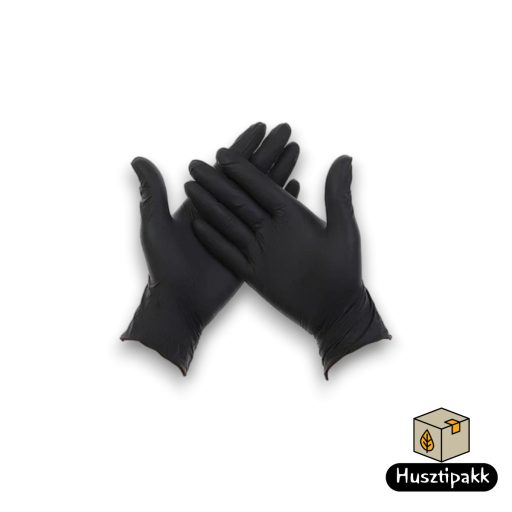 Gumikesztyű, Nitril kesztyű, FEKETE, M 100db