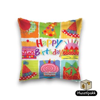Fólia lufi - Happy birthday felirat színes kalap Fólia lufi - Happy birthday felirat színes kalap