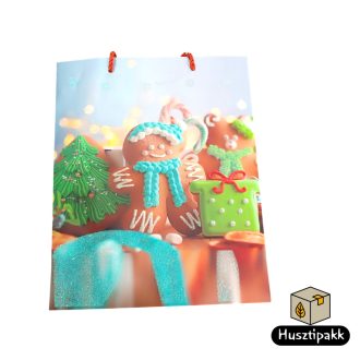   Ajándéktáska - Karácsonyi,Nagy mézeskalács baba 26x31cm