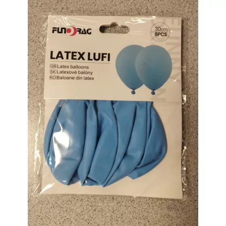 Latex lufi - Világoskék 30cm 8db