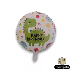 Fólia lufi - Dinoszaurusz, Happy Birthday felirattal, 45cm