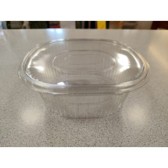 Egybefedeles műanyag OVÁLIS doboz, átlátszó 1000ml