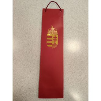   Ajándéktáska - Keskeny italos, Címeres, bordó (zsinórfüles)