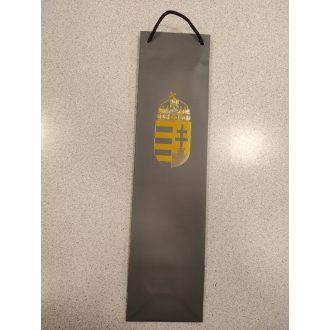   Ajándéktáska - Keskeny italos, Címeres, szürke (zsinórfüles)