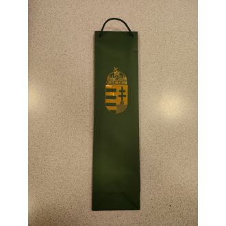   Ajándéktáska - Keskeny italos, Címeres, zöld(zsinórfüles)