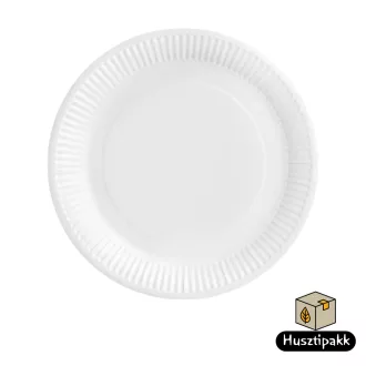 Papírtányér lapos fehér 23cm 50d MOMO
