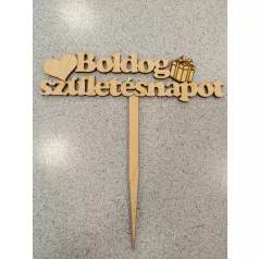 Tortadísz, beszúró Boldog Születésnapot! felirat, FA
