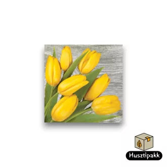   Szalvéta mintás húsvéti, sárga tulipán fa mintás 20db 33x33cm